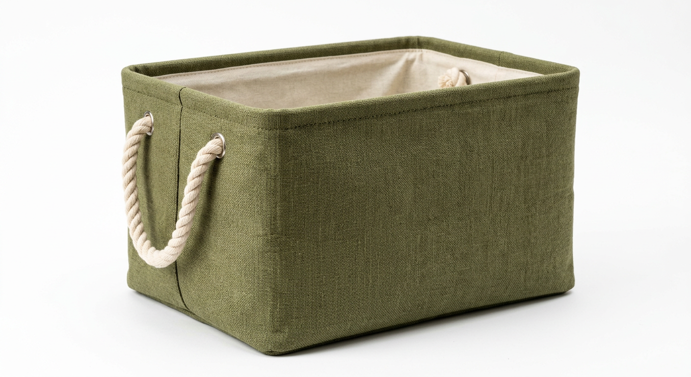 Olive Linen Basket